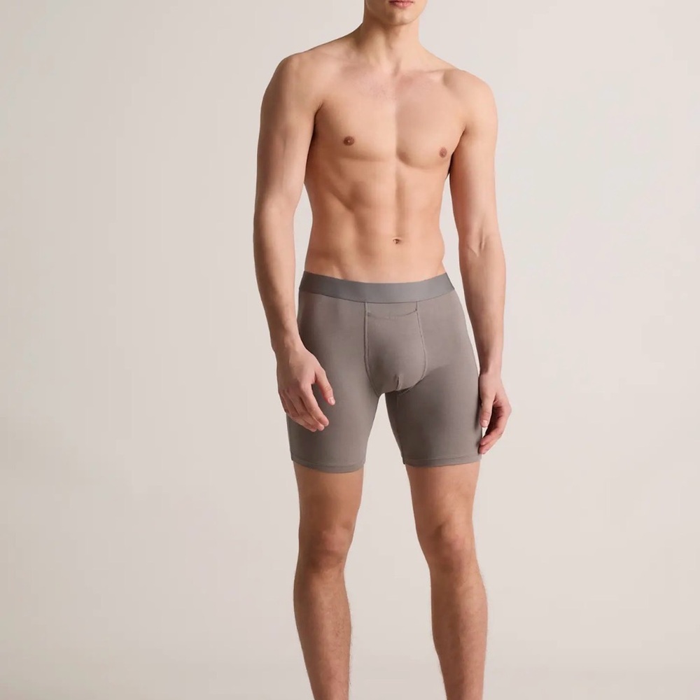 Men's Organic Cotton 6”  Boxer Briefs 3 pack 2 Grey and 1 black r434